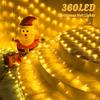 HEYFUNi Net Mesh Waterproof String Lights,360LED 13ft x 5ft Christmas Net Lights, 8 Modes,Connectable for Indoor Outdoor, Curtain,Garden,Christmas Tree, Bush, Party, Holiday, Wall Decor (Warm White) view 2