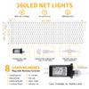 HEYFUNi Net Mesh Waterproof String Lights,360LED 13ft x 5ft Christmas Net Lights, 8 Modes,Connectable for Indoor Outdoor, Curtain,Garden,Christmas Tree, Bush, Party, Holiday, Wall Decor (Warm White) view 3