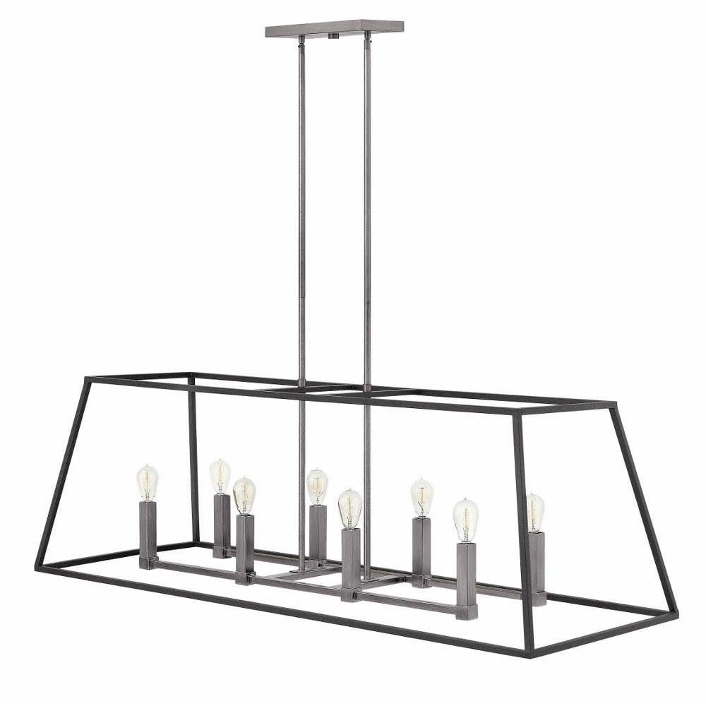 Bailey Street Home Modern Farmhouse Eight Light Chandelier-Aged Zinc Finish Transitional Industrial Interior Hanging 81-Bel-3002251