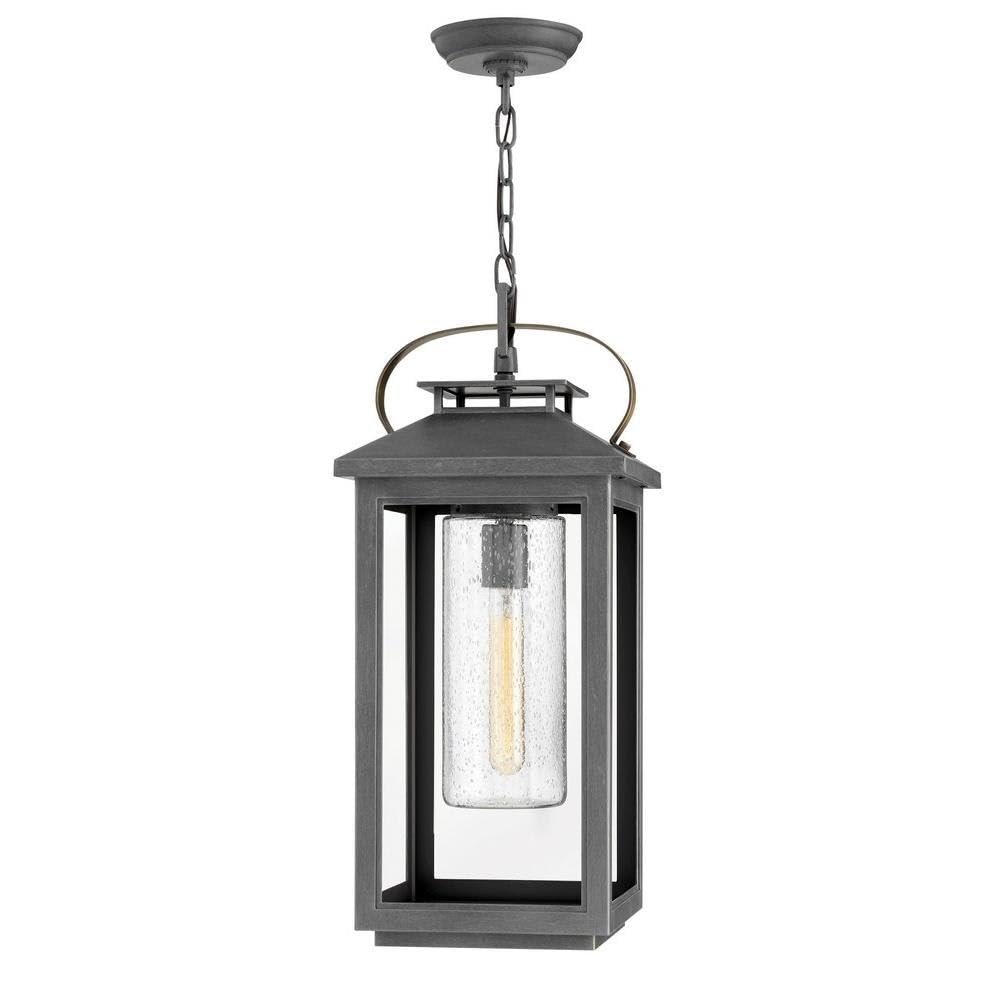 1 Light Medium Outdoor Hanging Lantern in Traditional-Coastal Style 9.5 inches Wide By 21.5 inches High-Ash Bronze Finish-Incandescent Lamping Type-E26 Medium Lamp Base Type Traditional Coastal