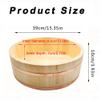 11 Sizes Hangiri Sushi Rice Mixing Bowl Tub with Copper Bands, Japanese Sushi Oke Rice Barrel, for Knead The Dough and Place Cooked Dishes and Mixed Sushi Rice (White Pine Wood) / 39x10cm view 3