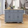 Goujxcy Kitchen Island Cart on Wheels, Rolling Mobile Kitchen Trolley Cart with Storage Cabinet, Drawers, Towel Rack, Solid Wood Countertop, Lockable Casters, Adjustable Shelves view 1