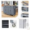Goujxcy Kitchen Island Cart on Wheels, Rolling Mobile Kitchen Trolley Cart with Storage Cabinet, Drawers, Towel Rack, Solid Wood Countertop, Lockable Casters, Adjustable Shelves view 4