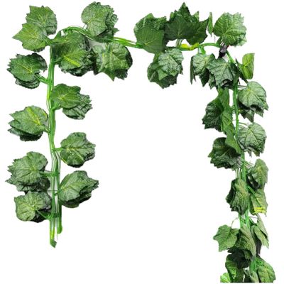 QIAOH Artificial Ivy Fake Vines 24 Pack, Greenery Leaves Ivy Garland Artificial Hanging Plants for Home Kitchen Garden Wedding Party Wall Room Decor