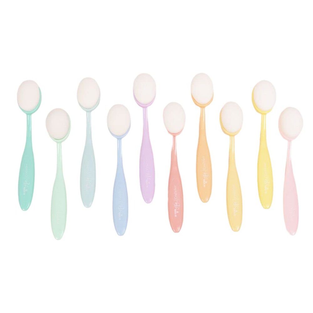 Craftelier - Set of 10 Ink Blending Brushes to Create Gradients and Using with Stencils | Soft Bristles and Comfortable, Easy to Use Handle | Dimensions Approx. 15,5 x 2,5 cm - 10 Pastel Colours