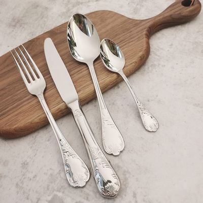 48-piece Silverware Set for 12, Retro Royal Palace Style Stainless Steel Flatware Cutlery Serving Utensils, Eating Tableware for Home Kitchen Hotel Restaurant, Mirror Polished