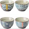 4-Piece 4.5inch Bowls Japanese Style Porcelain Cereal Bowl Dessert Bowl Rice Bowl 11.5 * 6.2cm300ML Service For 4 (Color : A) view 1