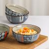 4-Piece 4.5inch Bowls Japanese Style Porcelain Cereal Bowl Dessert Bowl Rice Bowl 11.5 * 6.2cm300ML Service For 4 (Color : A) view 4