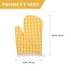 2Pcs Oven Mitts for Play Kitchen, Anti- Scald Gloves Microwave Oven Gloves Kitchen Mitts for Safe Baking Cooking (Yellow Checkered) view 3