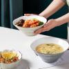 1000ML Pasta Bowls Porcelain Salad Dessert Bowls With Gold Rims Cereal Soup Ramen Rice Noodle Bowls Stackable Kitchen Tableware For Housewarming Party - 8 Inch (Size : 1000ML) view 4