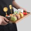 16" x 8" Large Wooden Serving Tray for Decor Party Charcuterie Boards Rectangular Acacia Wood Dessert Platters Rectangle Cake Dessert Plates Food Cheese Platter Board Snack Kitchen Dishes Tray view 3