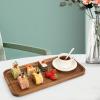 16" x 8" Large Wooden Serving Tray for Decor Party Charcuterie Boards Rectangular Acacia Wood Dessert Platters Rectangle Cake Dessert Plates Food Cheese Platter Board Snack Kitchen Dishes Tray view 4