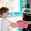 2Pcs Oven Mitts for Play Kitchen, Anti- Scald Gloves Microwave Oven Gloves Kitchen Mitts for Safe Baking Cooking (Red Checkered) view 2