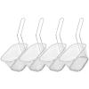 4Pcs Mini Square Fry Baskets, Stainless Steel Fry Basket with Handle Steel French Fry Chip Basket French Fries Desk Food Presentation Mesh Basket Kitchen Cooking Tool view 1