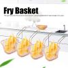 4Pcs Mini Square Fry Baskets, Stainless Steel Fry Basket with Handle Steel French Fry Chip Basket French Fries Desk Food Presentation Mesh Basket Kitchen Cooking Tool view 2