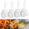 4Pcs Mini Square Fry Baskets, Stainless Steel Fry Basket with Handle Steel French Fry Chip Basket French Fries Desk Food Presentation Mesh Basket Kitchen Cooking Tool view 3