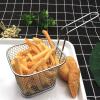 4Pcs Mini Square Fry Baskets, Stainless Steel Fry Basket with Handle Steel French Fry Chip Basket French Fries Desk Food Presentation Mesh Basket Kitchen Cooking Tool view 4