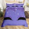 Feelyou Eyelash Bedding Set Luxury Bling Purple Comforter Cover for Girls Girly Priness Style Duvet Cover Bling Shiny Bedspread Cover Fairy Dreamy Queen Bedclothes Zipper view 1