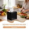 Cyrank Square Tissues Box Holder, Black Car Tissue Box Holder Multifunctional Square Tissue Storage Box for Living Room Bathroom Car Kitchen Use view 4