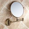 166 Wall Mounted Antique Full Copper Vanity Mirror, 8 Inch Double Sided 360Degree Swivel Extendable Bathroom Mirror,Telescopic Folding Bathroom Toilet Bedroom Makeup Mirror view 3