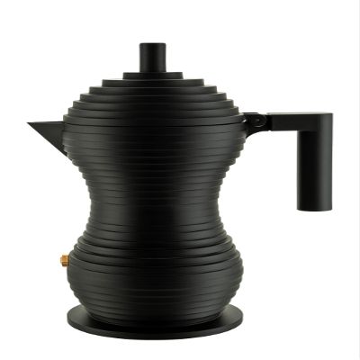 Alessi MDL02/3 BB Pulcina Stovetop Espresso Maker Black, 1-Cup
