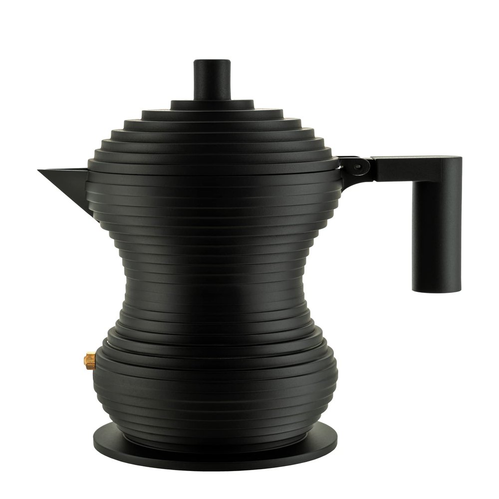 Alessi MDL02/3 BB Pulcina Stovetop Espresso Maker Black, 1-Cup
