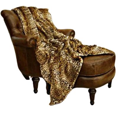 Brown Spotted Leopard, Throw Blanket, Animal Friendly Shag Faux Fur, All Sizes, Minky Fur Lining, Handmade to Order, Made in America (96"x120")