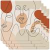 Monarque Ceramic Drink Coasters, Set of Four (Sister Faces) view 1