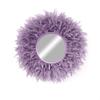 Feather mirror. Boho style wall decoration, mauve - JUJU MIRROR view 1