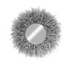 Feather mirror. Boho style wall decoration, mauve - JUJU MIRROR view 3