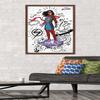Trends International Marvel Ms. Marvel - Doodles Wall Poster, 34L x 22.4W, Mahogany Framed Version view 2