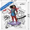 Trends International Marvel Ms. Marvel - Doodles Wall Poster, 34L x 22.4W, White Framed Version view 3