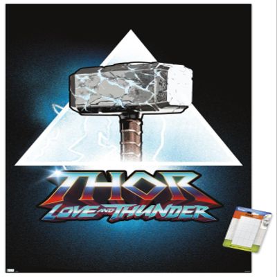 Trends International Marvel Thor: Love and Thunder - Logo Wall Poster, 22.4L x 14.7W, Premium Poster & Mount Bundle