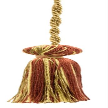 3" (7.5cm) Small Bell Tassel | Craft Tassel # BT3, Sequoia Beige #P81 (Golden Beige, Rust Red, Dark Orange)