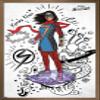 Trends International Marvel Ms. Marvel - Doodles Wall Poster, 34L x 22.4W, Bronze Framed Version view 1