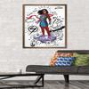 Trends International Marvel Ms. Marvel - Doodles Wall Poster, 34L x 22.4W, Bronze Framed Version view 2