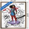 Trends International Marvel Ms. Marvel - Doodles Wall Poster, 34L x 22.4W, Bronze Framed Version view 3