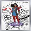 Trends International Marvel Ms. Marvel - Doodles Wall Poster, 34L x 22.4W, Silver Framed Version view 1