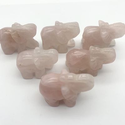WGPHDW Meditation Home Decor, 1PC Natural Rose Pink Crystal Carved Elephant Quartz Crystal Animal Healing Gemstone Home Decoration Crystal Gift Gifts,Natural Crystal