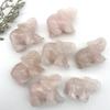 WGPHDW Meditation Home Decor, 1PC Natural Rose Pink Crystal Carved Elephant Quartz Crystal Animal Healing Gemstone Home Decoration Crystal Gift Gifts,Natural Crystal view 2