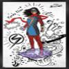 Trends International Marvel Ms. Marvel - Doodles Wall Poster, 34L x 22.4W, Black Framed Version view 1