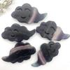 WGPHDW Meditation Home Decor, Natural Fluorite Smile Rainbow Cloud Quartz Carved Stone Hand Carved Polished Gifts Reiki Healing Home Decor Crystals Gifts,Natural Crystal view 2