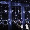 Blingstar Star Curtain Lights - 138 LED 12 Star Lights, 8.2ft Extendable, 8 Modes, Remote, Cool White view 1