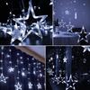 Blingstar Star Curtain Lights - 138 LED 12 Star Lights, 8.2ft Extendable, 8 Modes, Remote, Cool White view 4