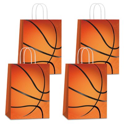 YE 16 PCS Basketball Party Favor Bags Basketball Treat Bags Basketball Goodie Bags Basketball Gift Bags Basketball Themed Party for Kids Boys Girls Birthday Party Supplies Decorations