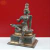 20" Seated Uma (Goddess Parvati) in Brass | Handmade | Made in India - Brass Sculpture - Color Mud Green Gold view 2
