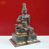 20" Seated Uma (Goddess Parvati) in Brass | Handmade | Made in India - Brass Sculpture - Color Mud Green Gold view 3