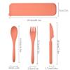 Zoyiancy 2 Sets Reusable Utensil Set with Case, Yellow Orange Cutlery Set view 2