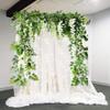 Eioflia Artificial Flowers Vine,Fake Wisteria Hanging Vine Flower Vine Garlands,1.8m Artificial Garden Screening Fence Hedge Screen Expanding Leaf Trellis -Artificial Hedges Panels Roll-White view 2
