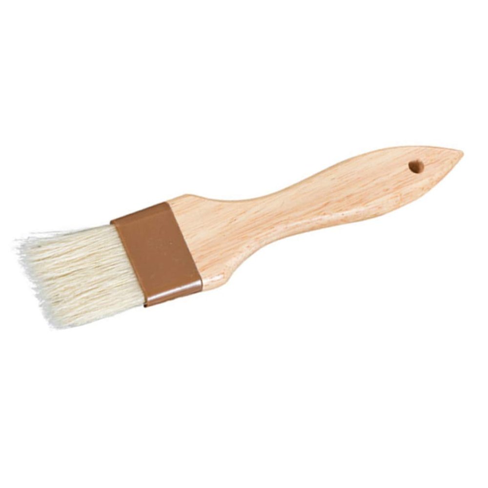Hemoton 1pc Wooden Handle Wool Brush High-Temperature Basting Brush for BBQ Baking Cooking for Applying Sauces Meats Vegetables Pastries Easy to Clean Comfortable Grip